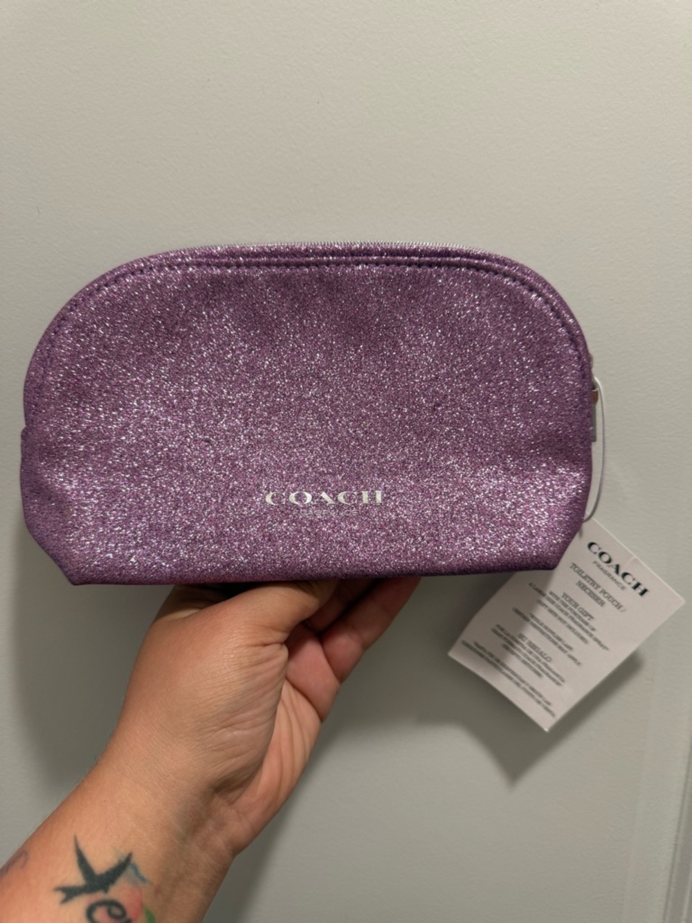 Coach Glitter Cosmetic Pouch in Purple